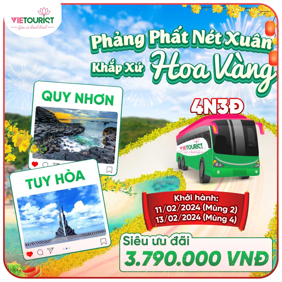 Tour Du Lịch Tuy Hòa - Quy Nhơn 4 Ngày 3 Đêm Tết Âm Lịch 2024